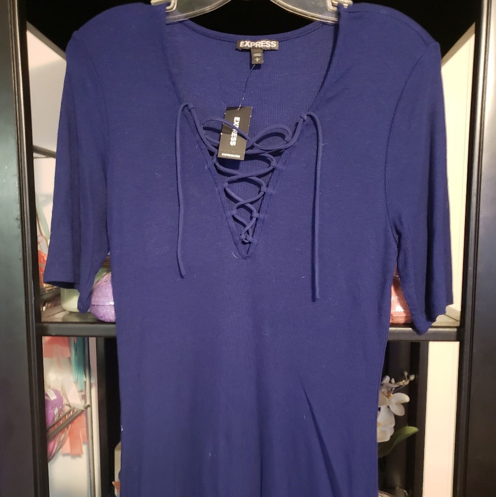EXPRESS Lace Front Henley Top